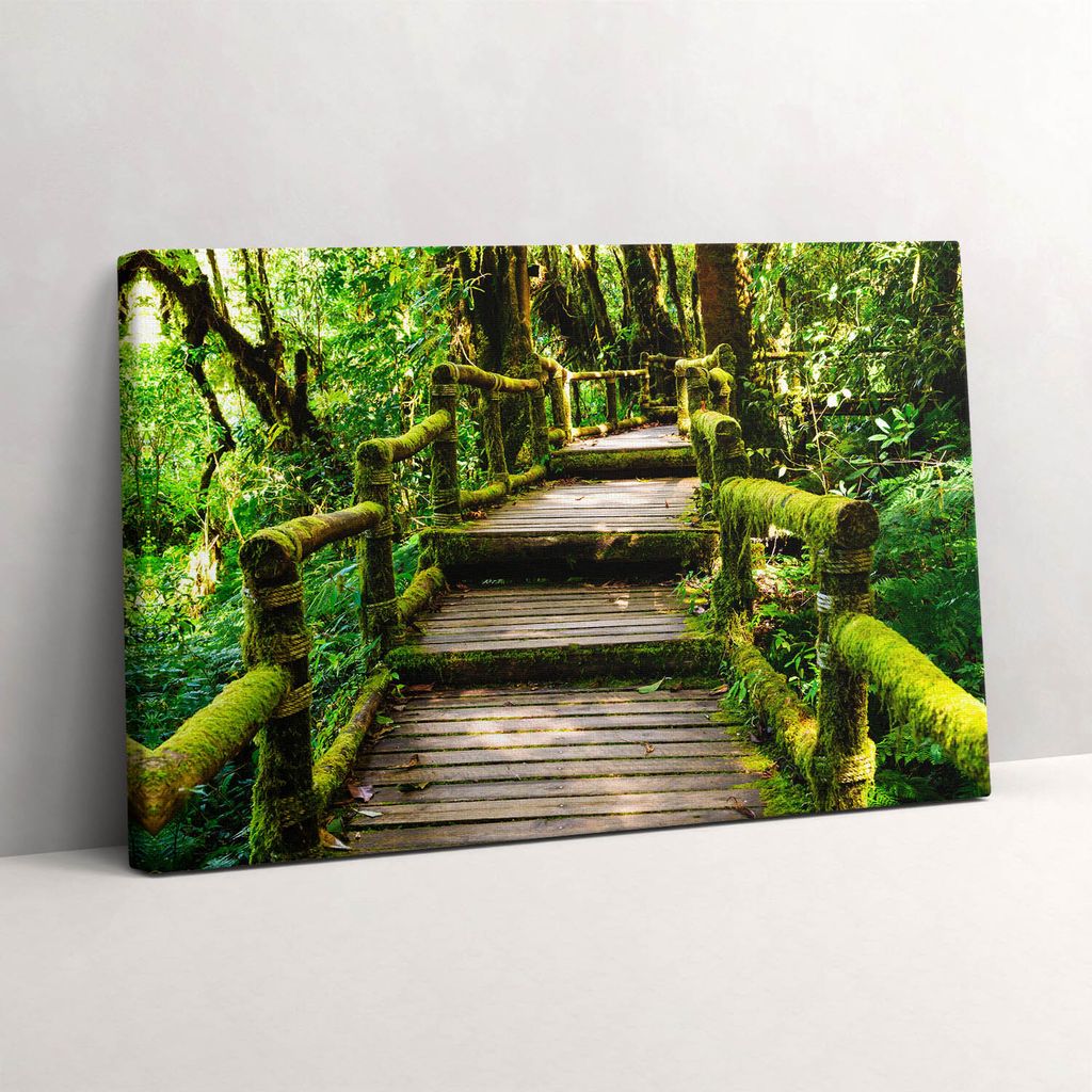 Holzsteg - Agrotourismus – Leinwandbild Wandbild – 30x20 cm – Leinwandbilder – Wandbilder – Schlafzimmer – Flur