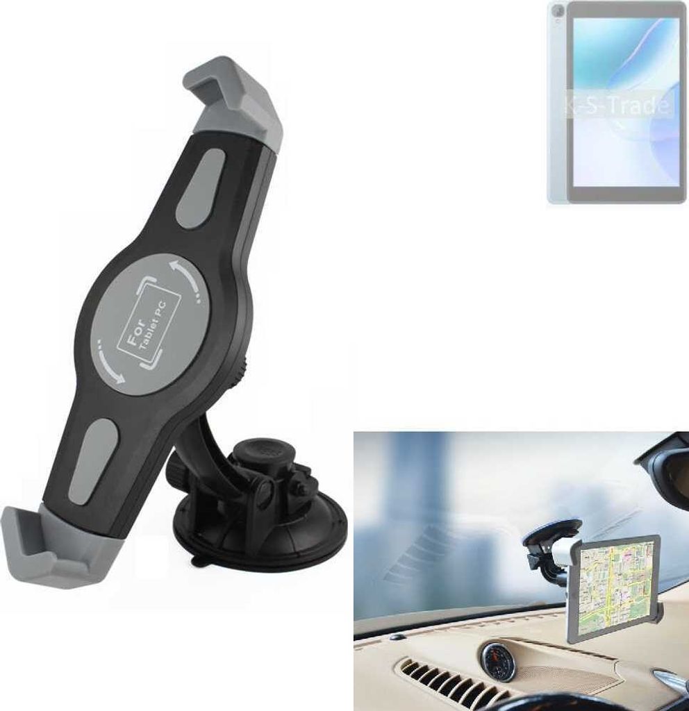 K-S-Trade Scheiben-Halterung für Tablets kompatibel mit Blackview Oscal Pad 50 Wi-Fi KFZ Tablet Saugnapf Auto Halterung Windschutzscheibe Holder