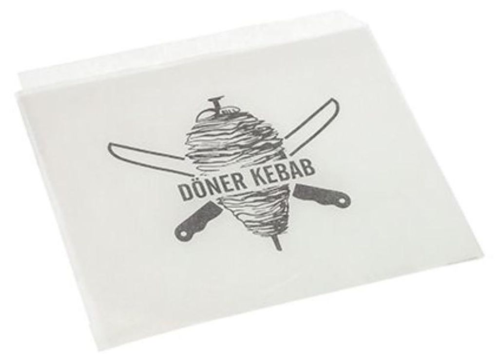 Döner-Kebab-Tüten, Pergament-Ersatz 16 cm x 16 cm weiss Produktbild 