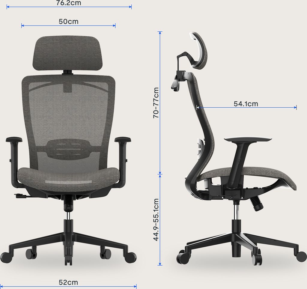 Flexispot OC3B Burostuhl Computerstuhl mit Armlehne bequemer Schreibtischstuhl Chefsessel Chefsessel Stuhl