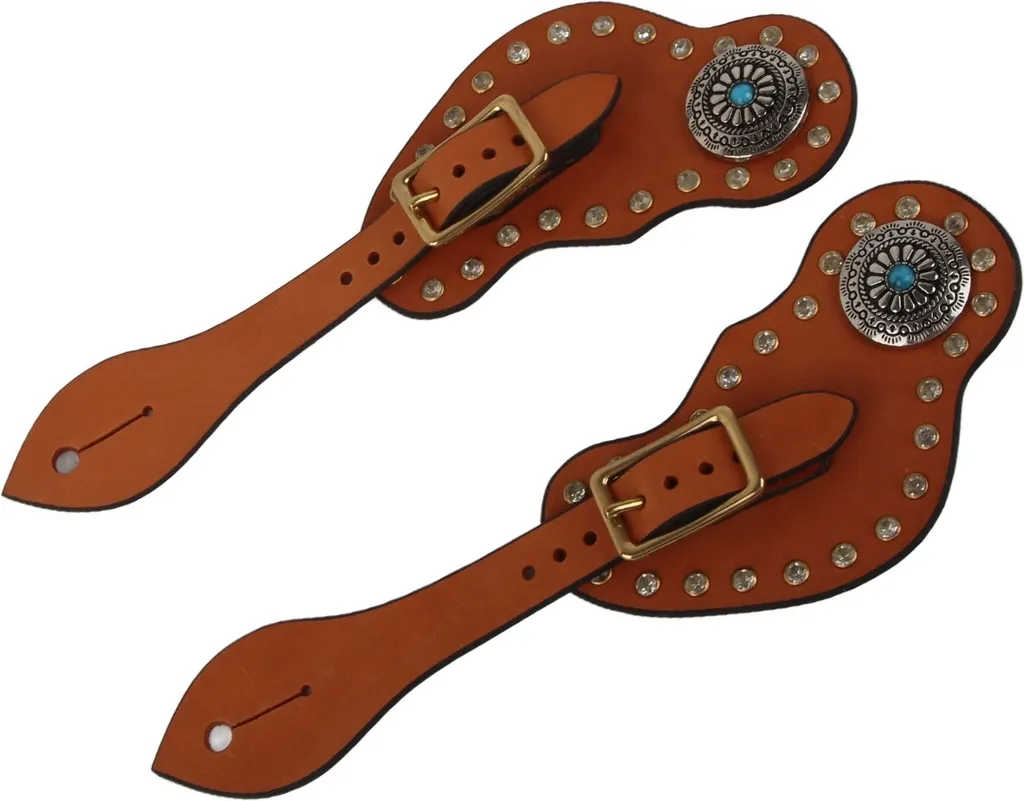 Sangles d'éperons western pour entraînement équestre, protection marron