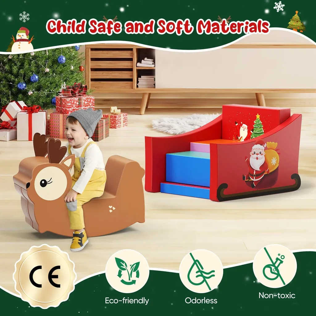 Blocs souples bébé en mousse latex - Set d'escalade 5 modules colorés
