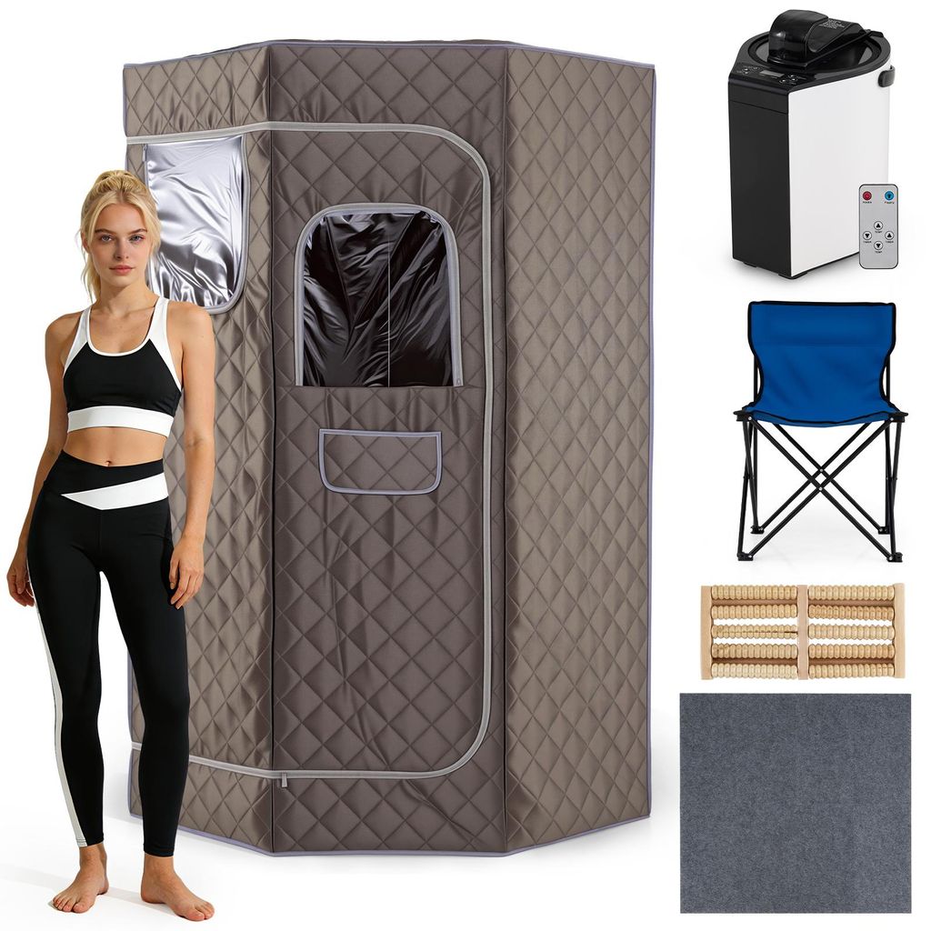 COSTWAY, parná sauna s objemom 3 litre, domáca sauna s 9 Obrázok produktu 