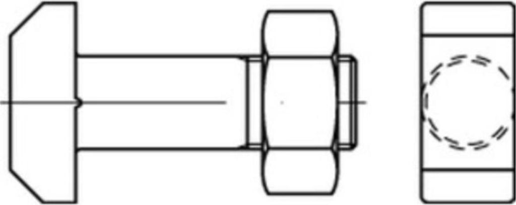 Reyher Hammerschrauben m. Mu DIN 261 Mu 4.6 M 12 x 40 (10 Stück)