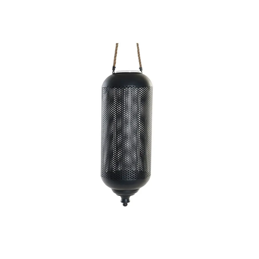 Bougeoir Design Noir en Métal et Ficelle Naturelle, Format XL 63 cm