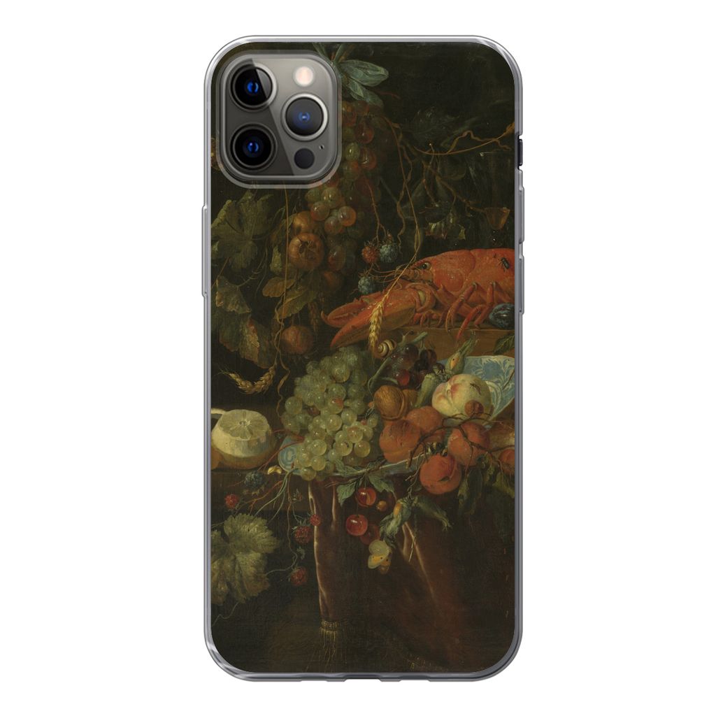 MuchoWow Handyhülle Schutzhülle Hülle für iPhone 13 Pro Max Stilleben mit Obst und einem Hummer - Gemälde von Jan Davidsz. de Heem Silikon S...