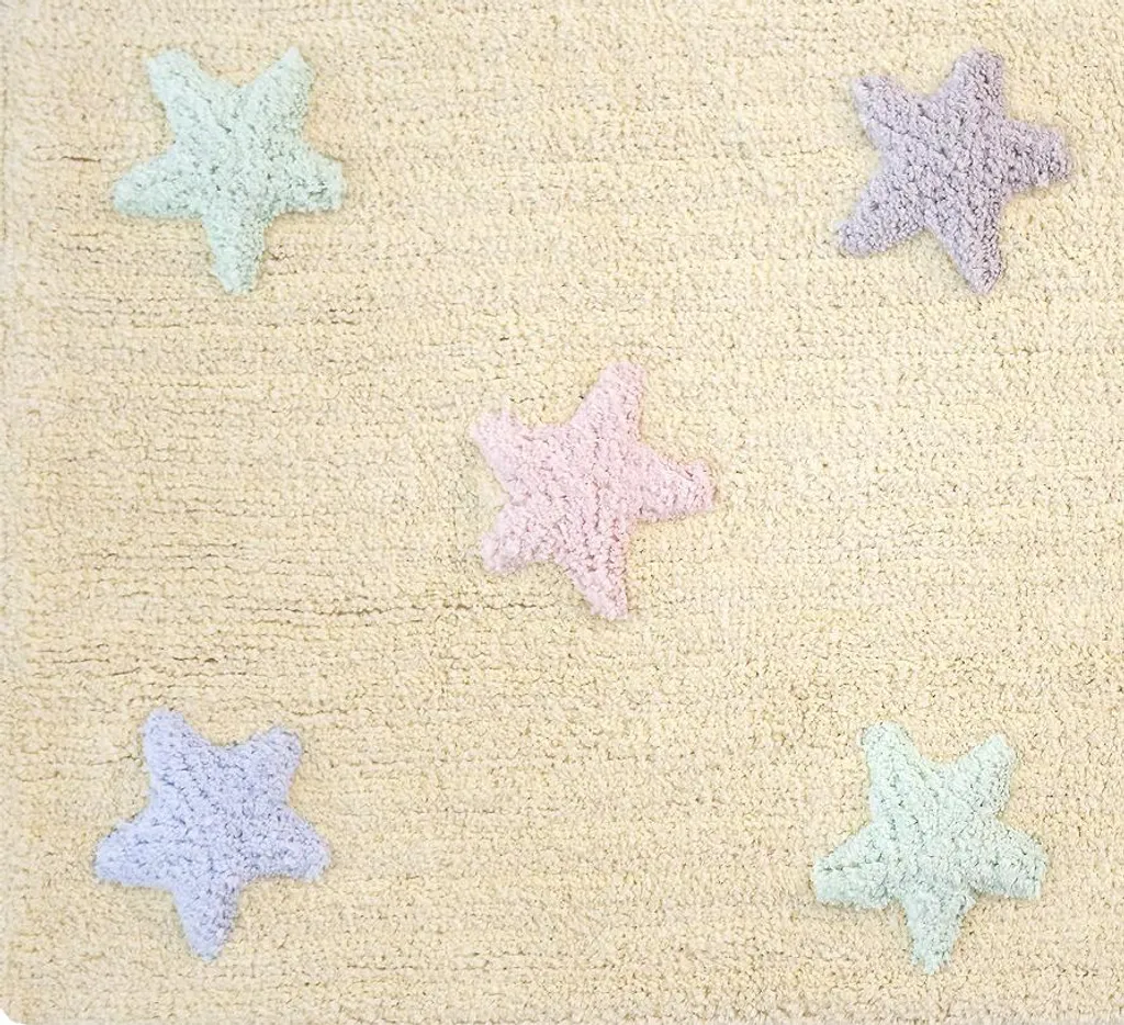 Tapis artisanal 120x160 cm Tricolor Stars Vanilla tissé à la main