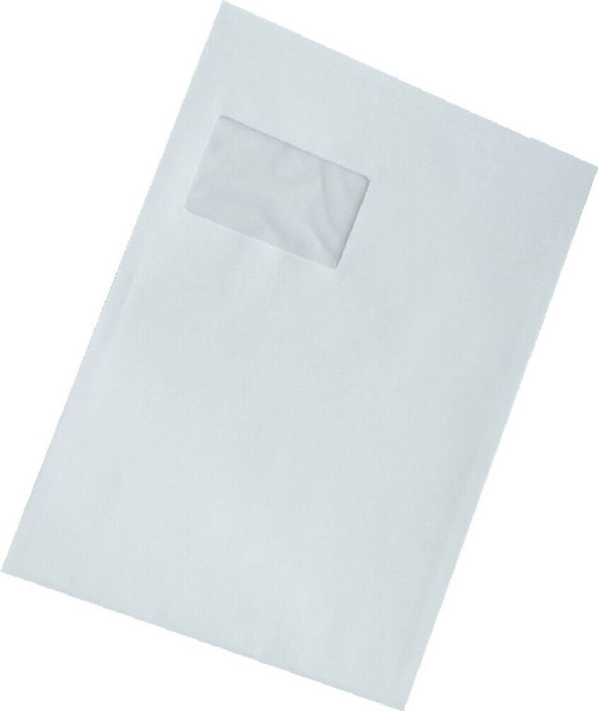 Büroring Versandtasche DIN C4, mit Fenster, haftklebend, 120g/qm, weiß, 250 Stück