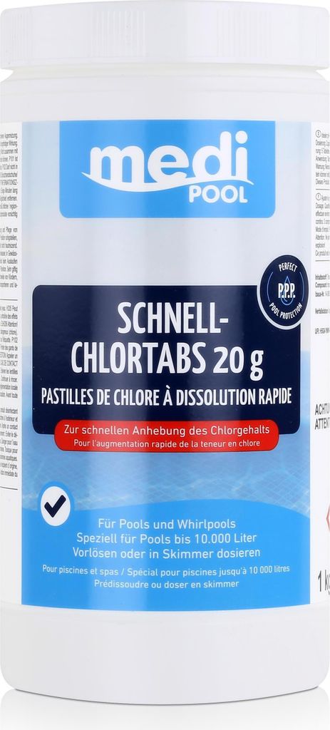 mediPOOL tabs di cloro rapido 1kg - Aumenta il contenuto di Immagine del prodotto 