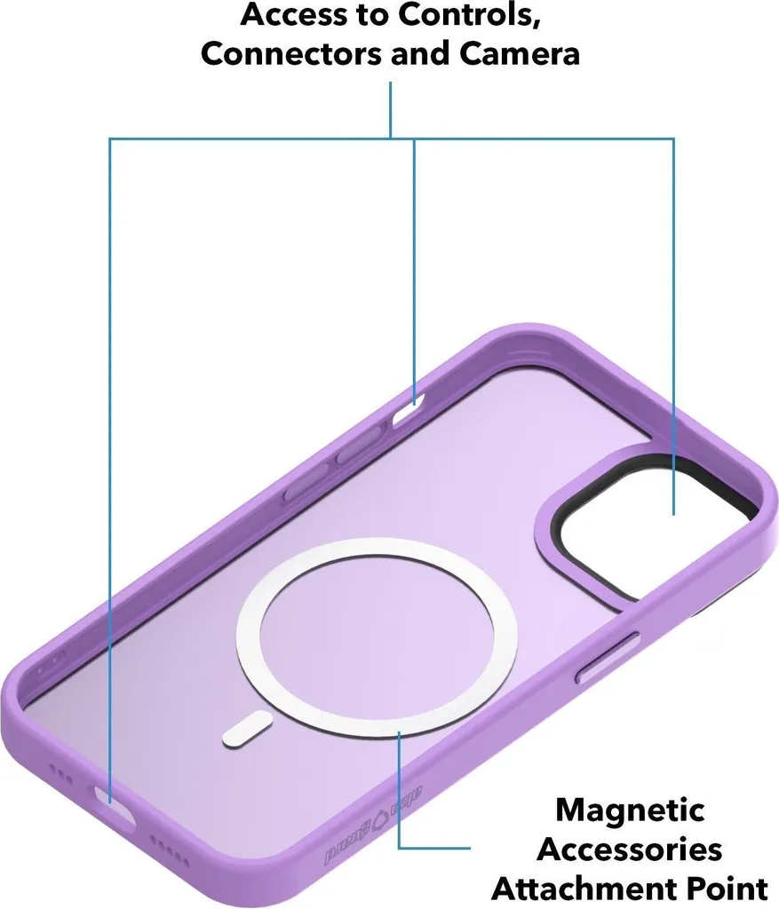 Coque de protection iPhone 14 violette compatible avec MagSafe