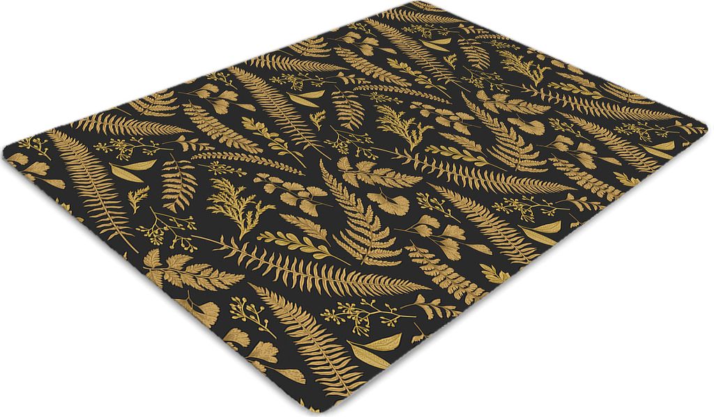Stuhlunterlage Bürostuhlunterlage 120 cm x 90 cm Bodenmatte Bürostuhlunterlage - Goldene Farne.