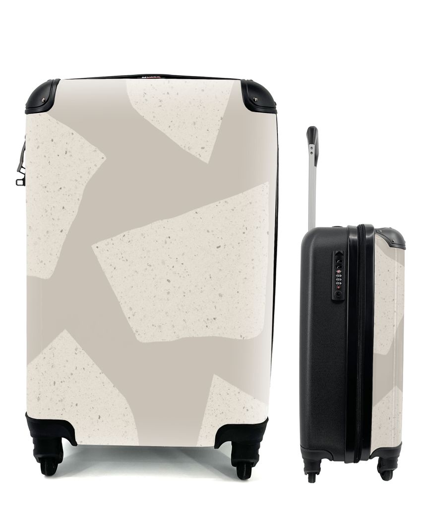 MuchoWow Koffer Handgepäck Trolley Rollkoffer Kleine Reisekoffer mit 4 Rollen - Terrazzo - Abstrakt - Pastell - Muster - Cabin Size < 55x40x23 c...