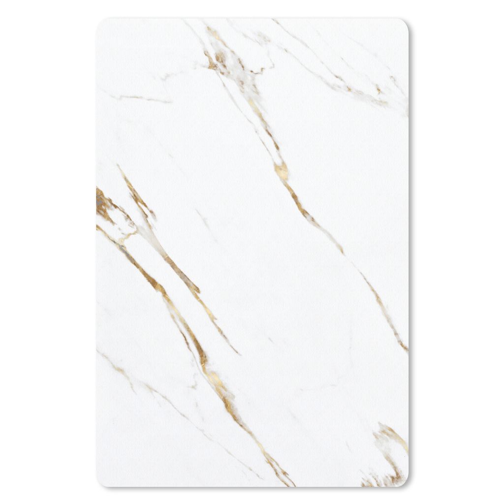 MuchoWow Mauspad Mousepad Marmor - Gold - Weiß - Klassisch 40x60 cm - Mousepads - Maus Mat - Pad - Mausunterlage - Schreibtisch Accesoire