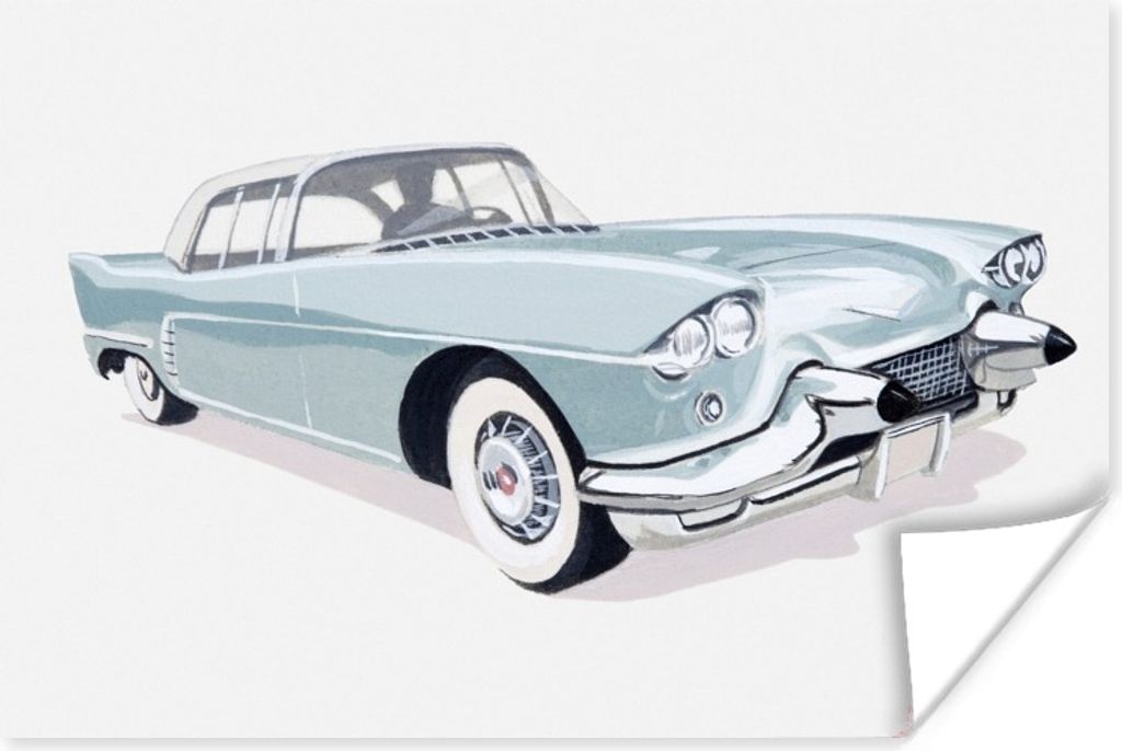 MuchoWow Poster Cadillac Illustration 120x80 cm - Bilder
