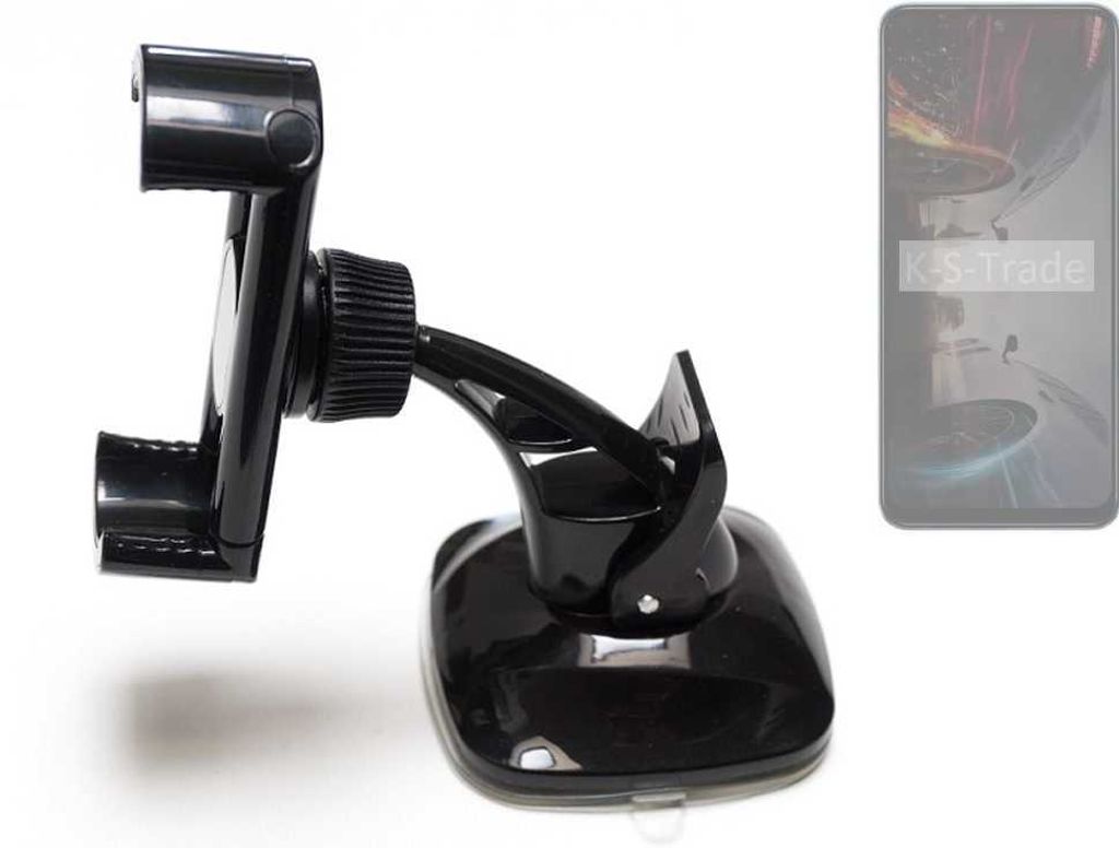 K-S-Trade kompakte Handy-Halterung Windschutzscheibe kompatibel mit Xiaomi POCO X5 5G Armaturenbrett schwarz Autohalterung KFZ Halter