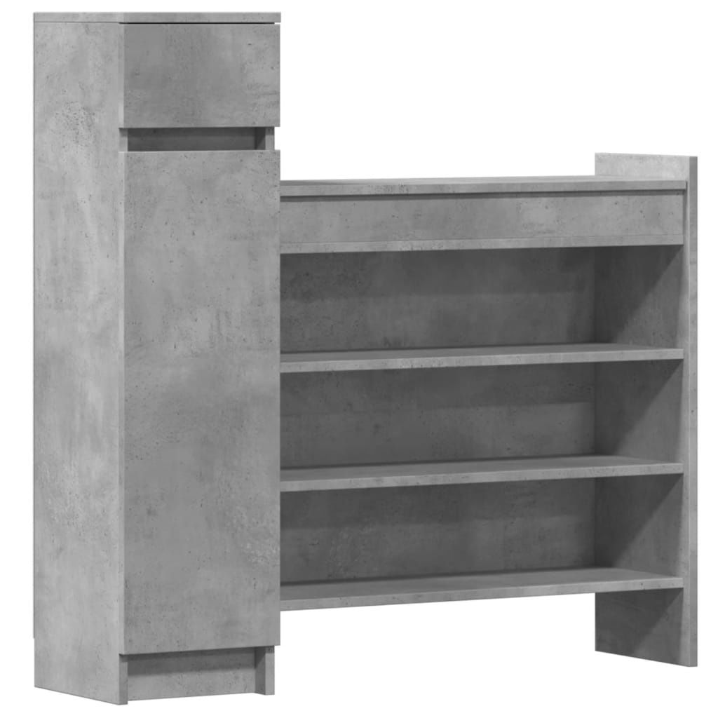 vidaXL Schuhschrank Betongrau 100,5x28x100 cm Holzwerkstoff Produktbild 
