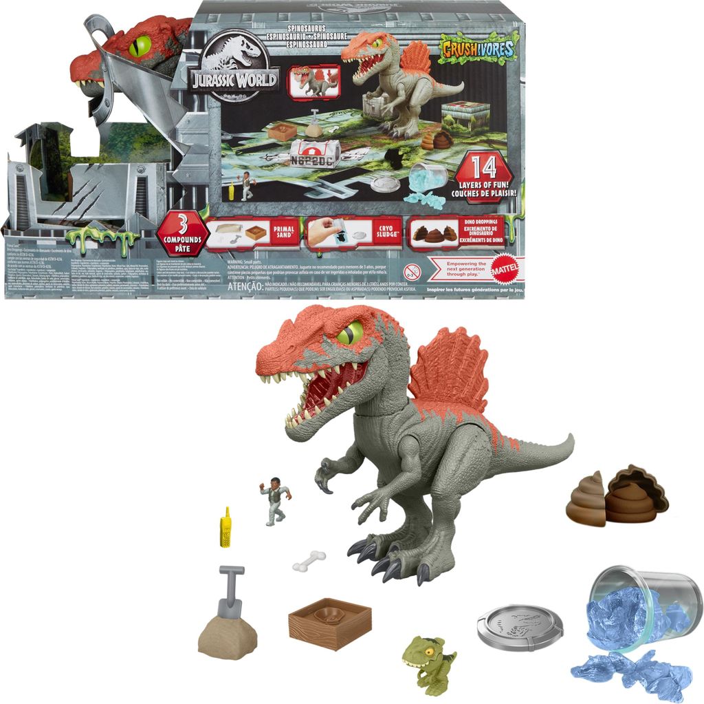 Mattel HTP71 Jurassic World Spinosaurus Crushivores Spielset