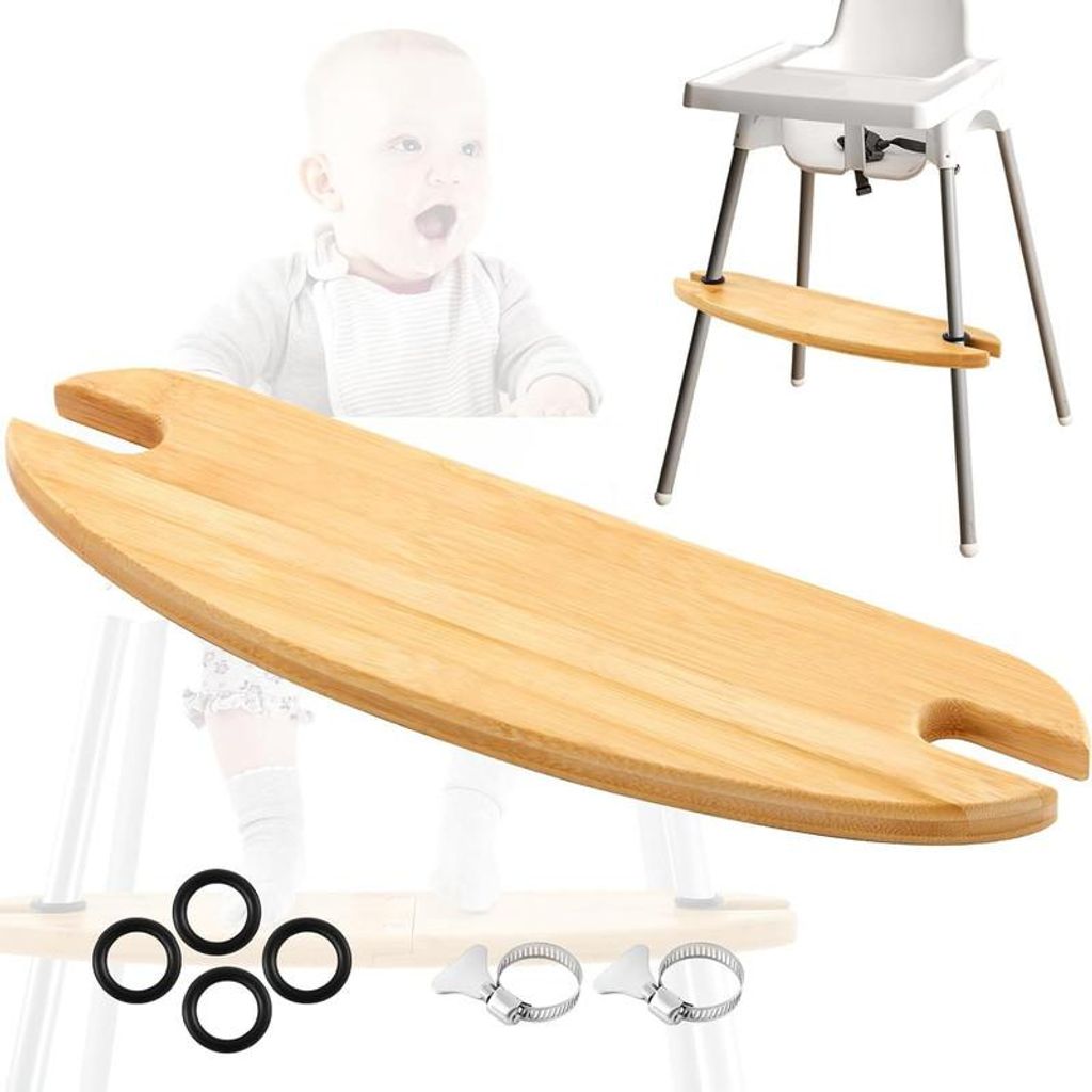 Bambus Hochstuhl Fußstütze verstellbar, rutschfestes Kinder Hochstuhl Zubehör für Baby高椅 – natürliche & sichere Halterung