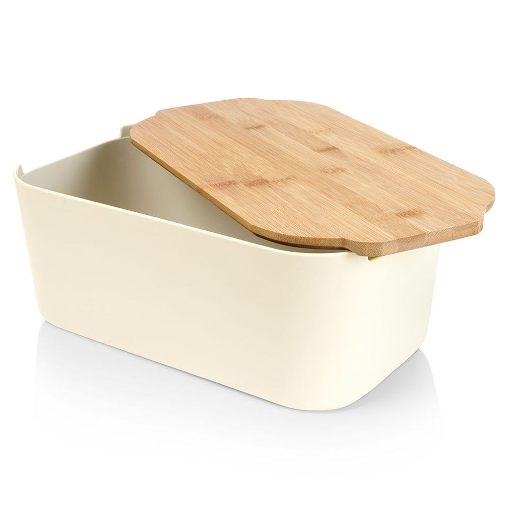 Contenitore Per Il Pane Bremermann Con Coperchio Tagliere In Bambù - 40x23x12.5 Cm, Rosso-Marrone