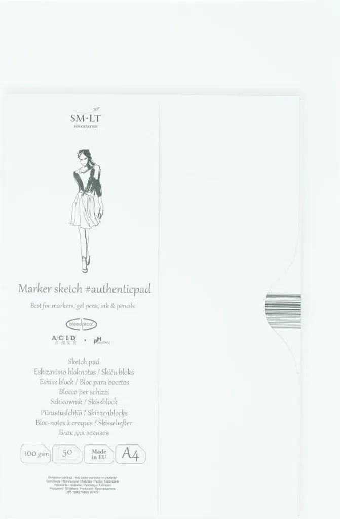 Pochette de papier à dessin A4 pour feutres et marqueurs 100g SMLT Art