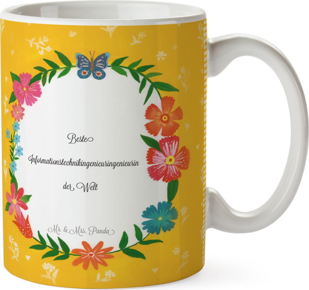 Mr. & Mrs. Panda Tasse Informationstechnikingenieuringenieurin - Geschenk, Kaffeebecher, Kaffeetasse, Schenken, Abschied, Diplom, Gratulation, Bach...
