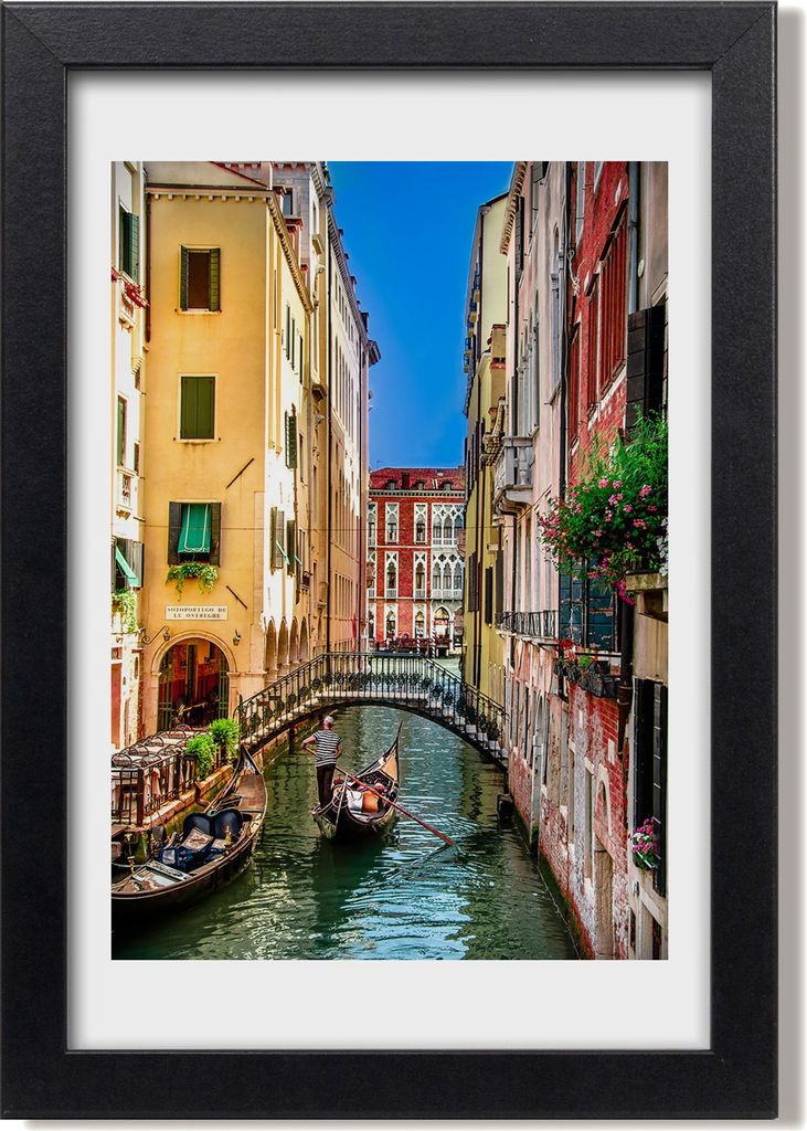Bild 20x30 MDF-Rahmen, Wandkunst Venedig Italien