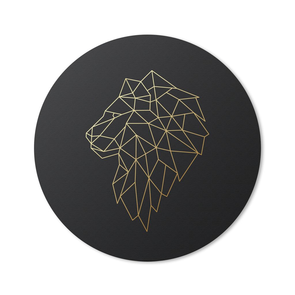 MuchoWow Mauspad Mousepad Löwe - Illustration - Gold 20x20 cm - Mousepads - Maus Mat - Pad - Mausunterlage - Schreibtischmatte