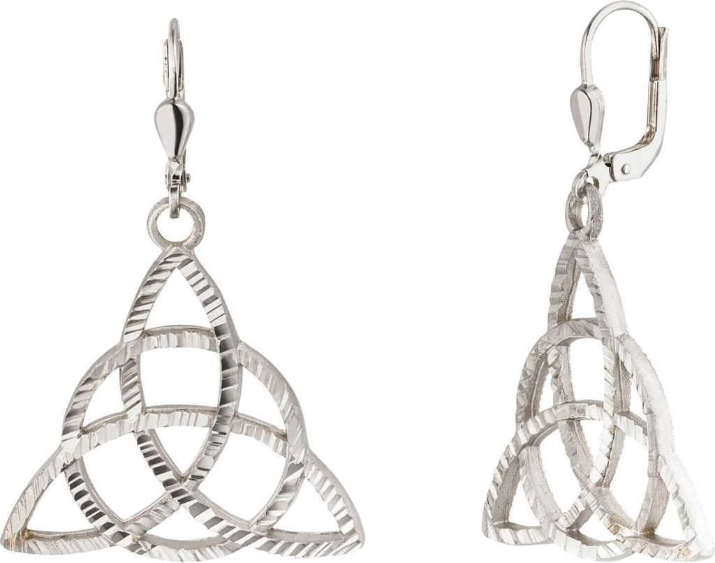 Ohrhänger Triquetra aus 925 Silber rhodiniert mattiert Ohrringe Silberohrringe