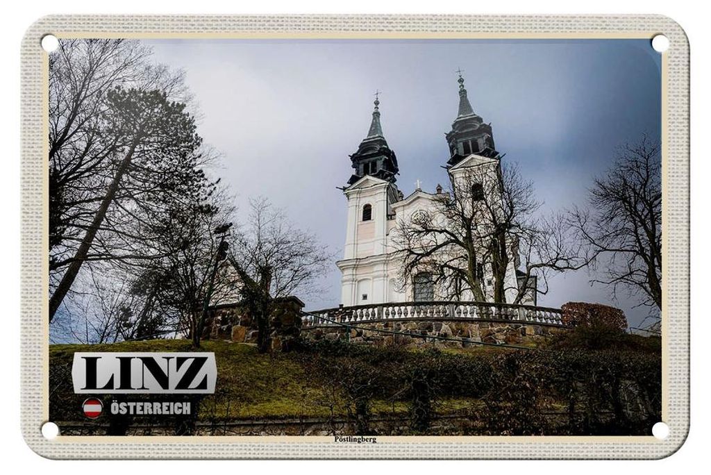 Blechschild Reise Linz Österreich Pöstlingberg 18x12cm Dekoration
