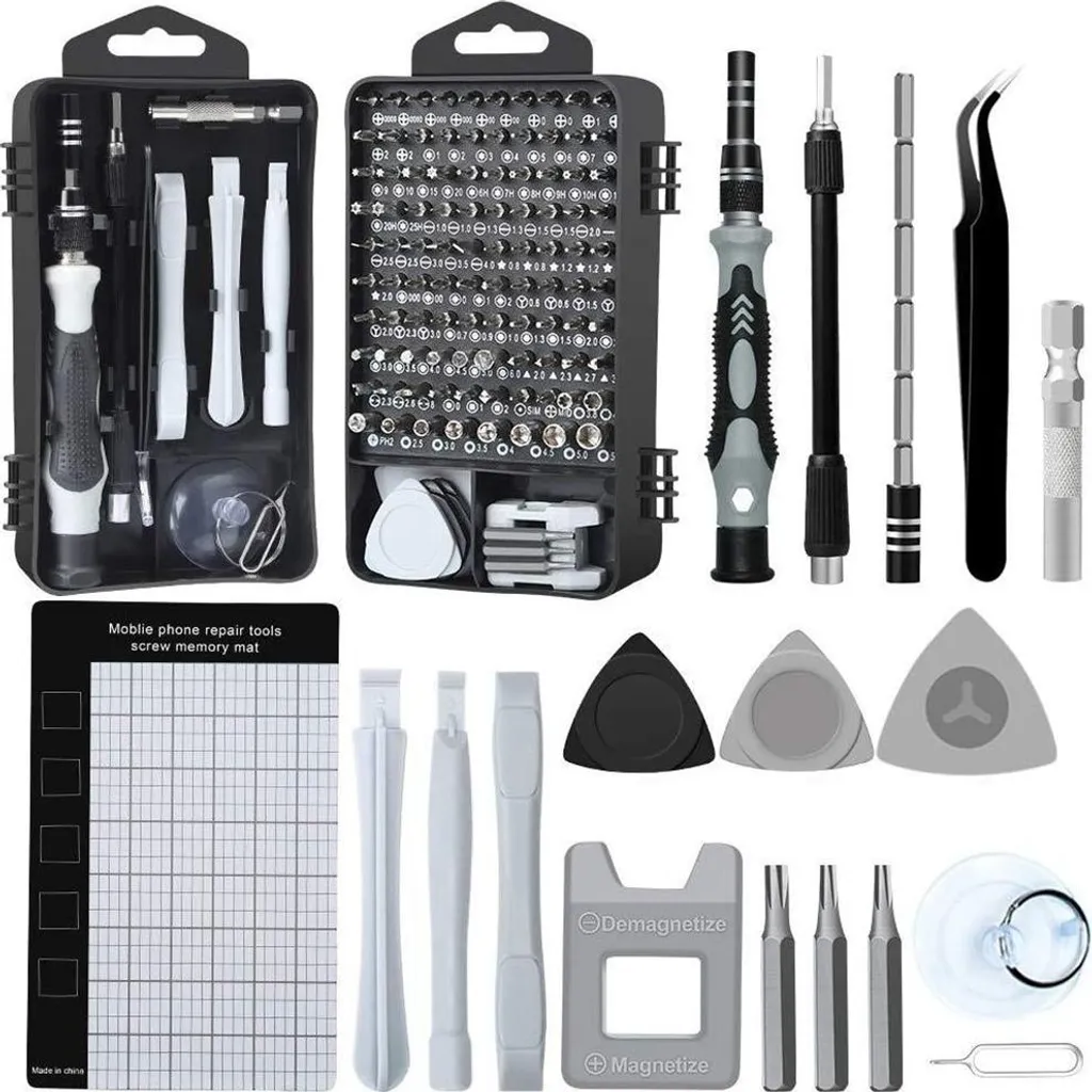 Tournevis de précision magnétique en acier CR-V - Coffret de 122 pièces