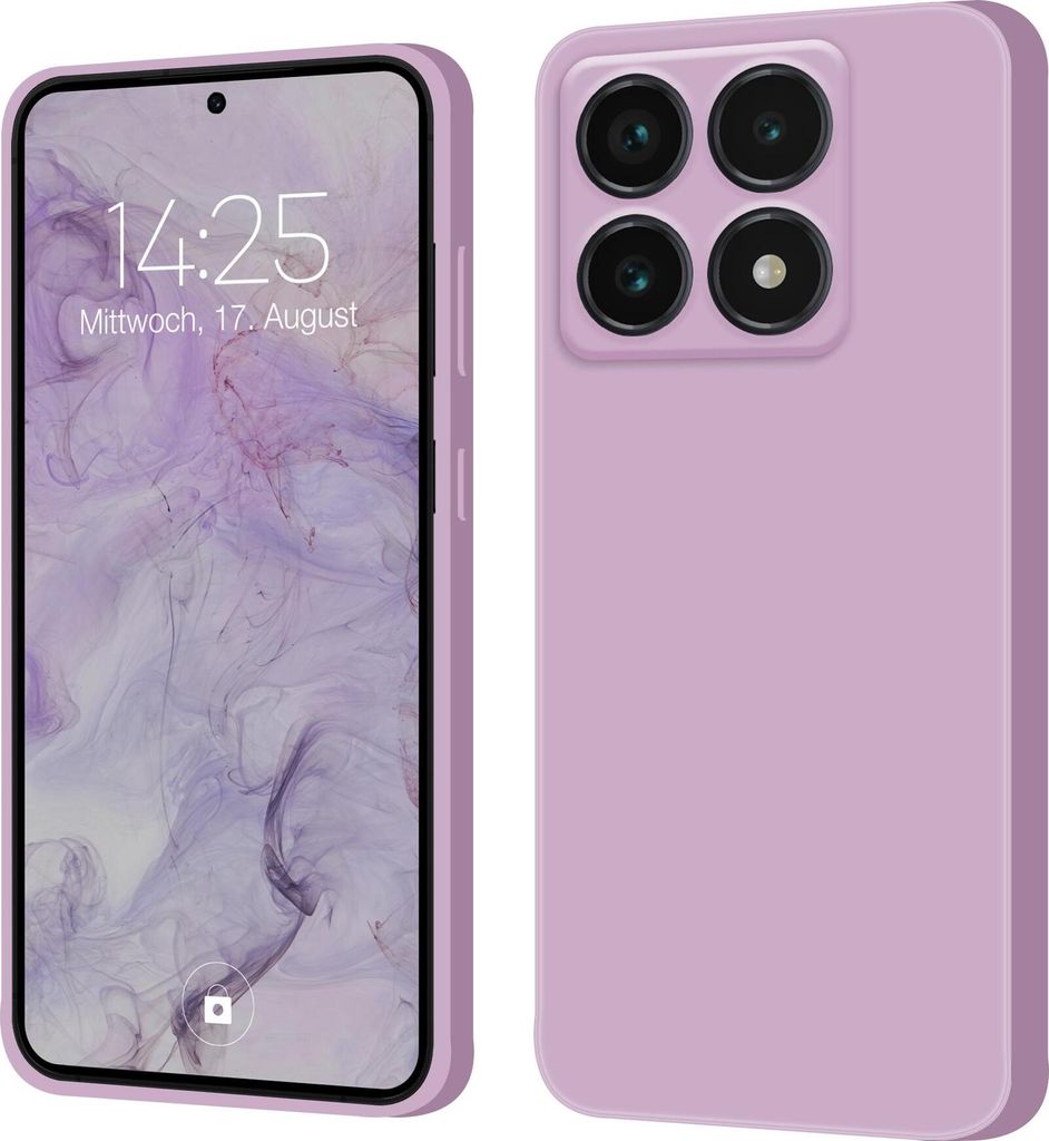 Hülle für Xiaomi 14T Case Cover Bumper Silikon Softgrip Schutzhülle Farbe: Lila