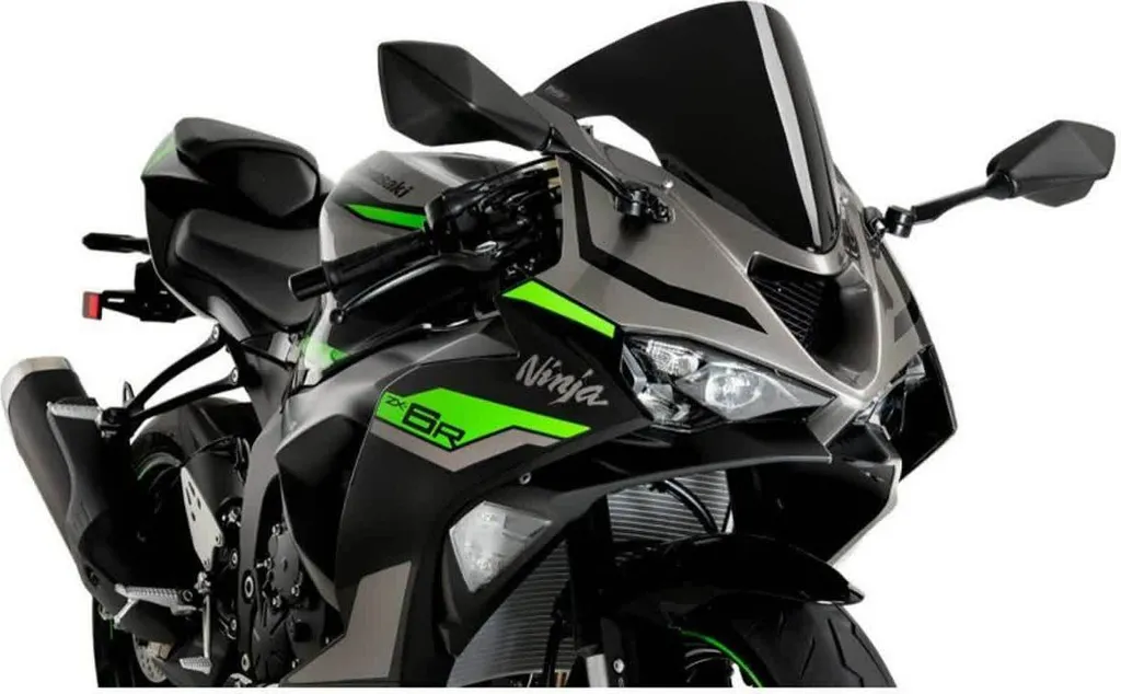 Bulle Haute Protection PUIG R-Racer Noir - Kawasaki Ninja ZX-6R 636