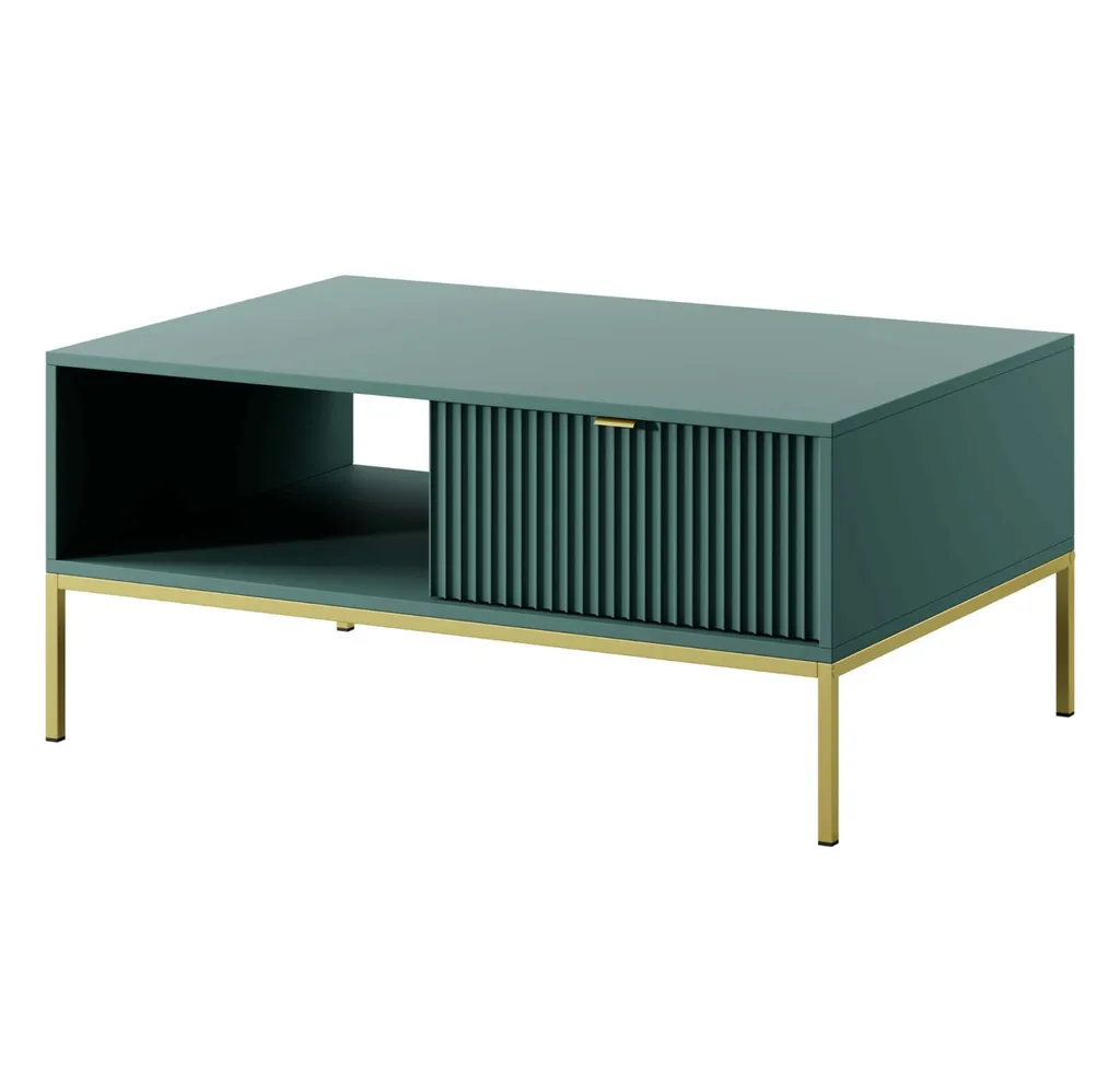 Table basse MISHEEL bleu-vert et or – Design chic pour votre salon chic - 2