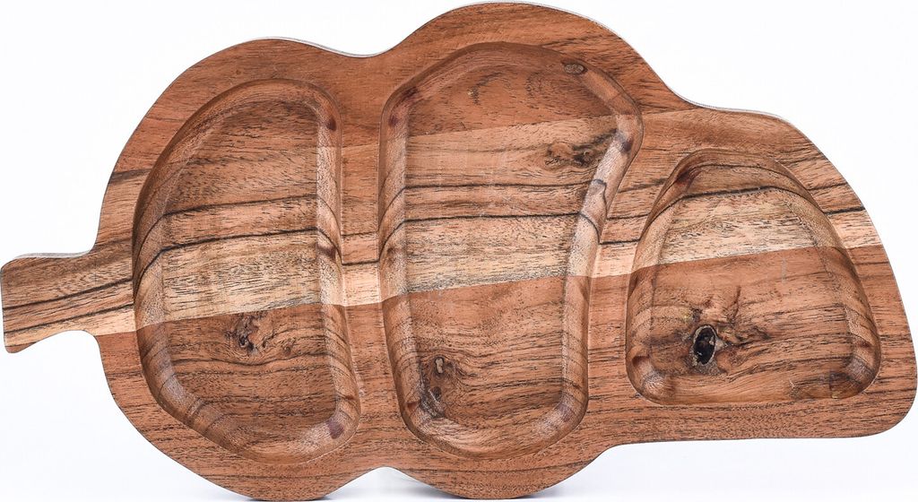 Marrakesch Ring Schale Servierschale aus Holz 35x15cm lang | Schmuckschale für Schminktisch | Schlüsselschale Nussschale Leaf modern als Tischdek...