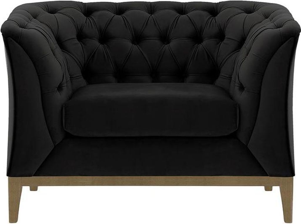 Sessel Chesterfield Modern Wood aus medizinischem Schaumstoff-Velluto 20-wax black