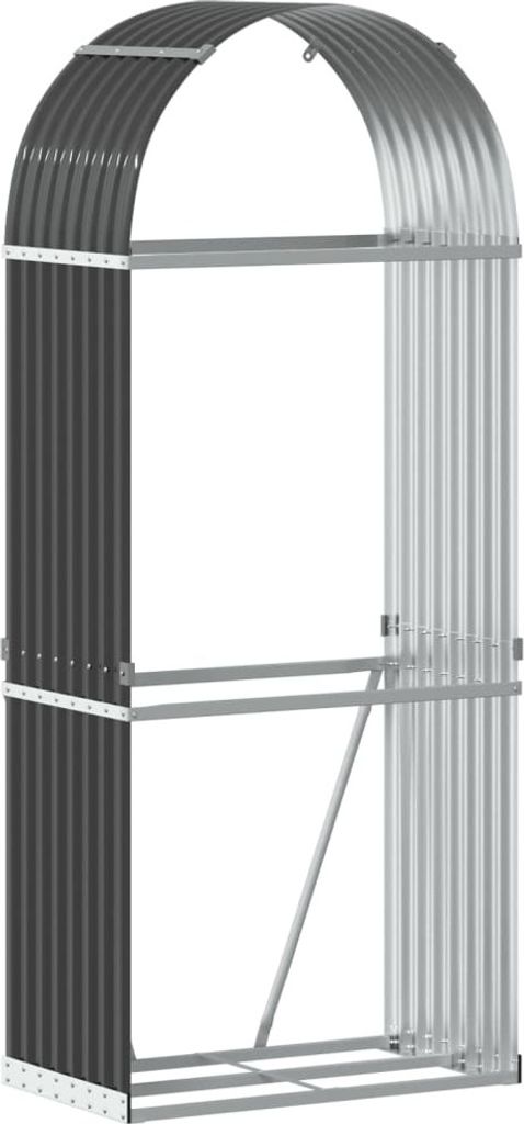 vidaXL Riparo per legna da ardere antracite 80x45x190 cm Immagine del prodotto 