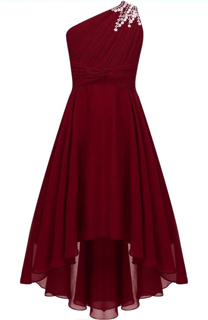 Elegantes Ein-Schulter Hochzeitskleid für Mädchen | Produktbild 2