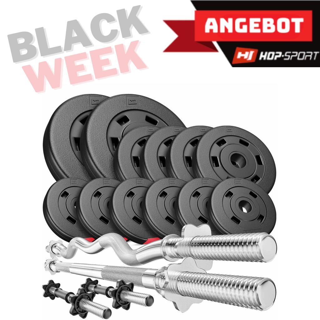 Hop-Sport Hantelset 45 kg 1x Langhantel, 1x SZ Stange, 2X Produktbild 