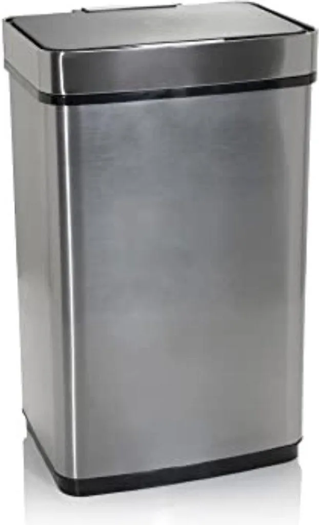 Poubelle automatique 60l zinc anti-odeur et sans contact pour cuisine