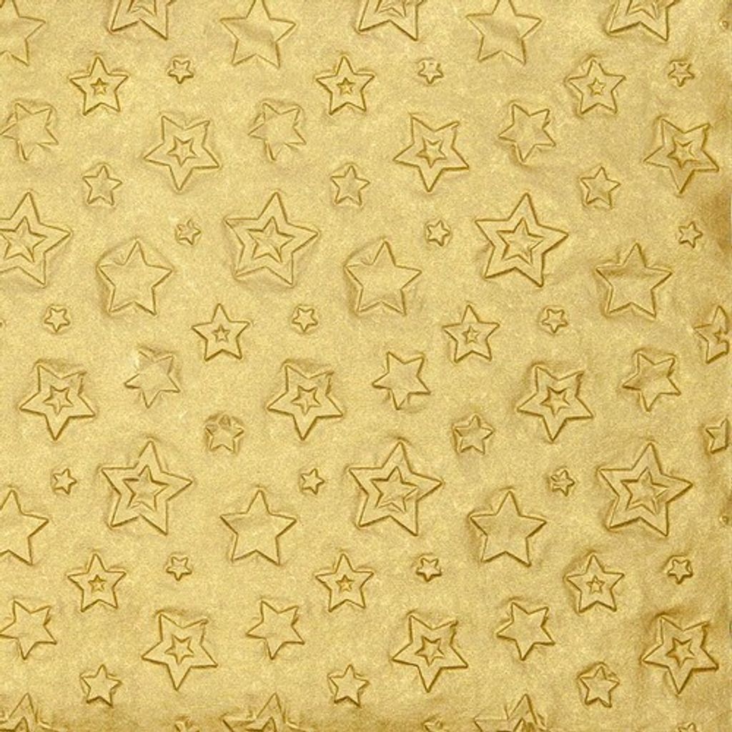 16 Servietten geprägt Embossed Stars gold - Sterne gold 33x33cm