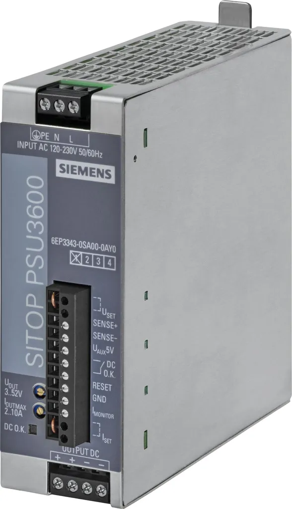Convertisseur de Tension Siemens SITOP 24V 5A pour Rail DIN Industriel