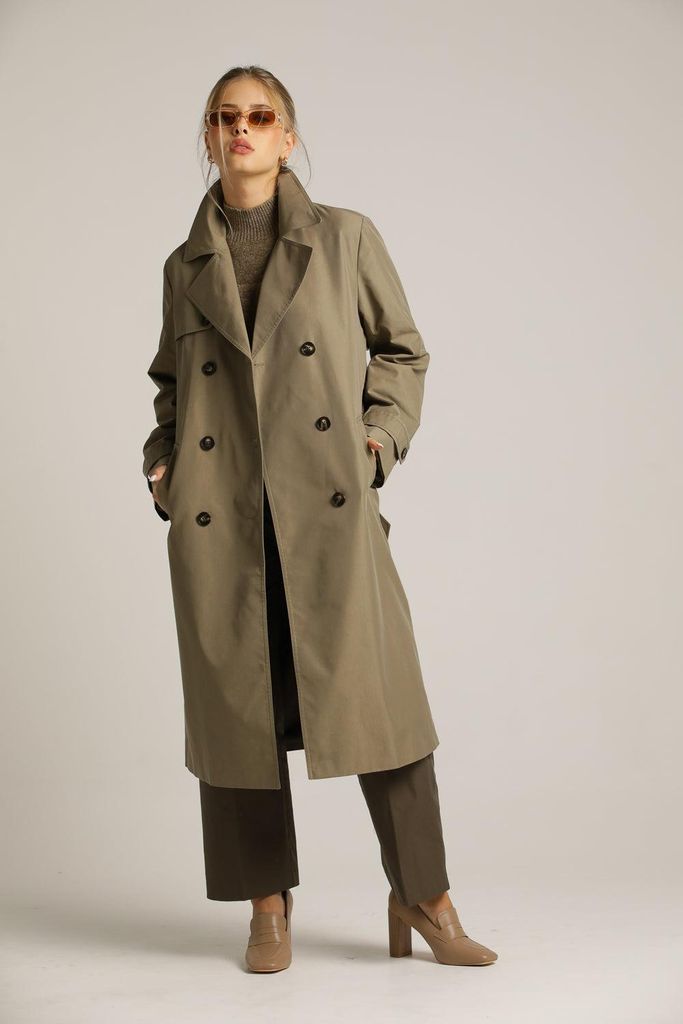 Klassischer Trenchcoat in Olivgrün | Kenneth Cole Produktbild 