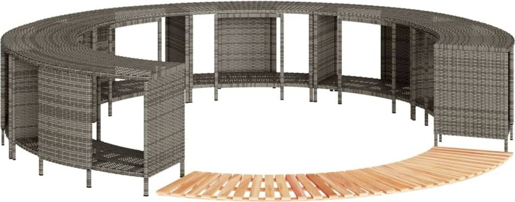 Möbel Whirlpool-Umrandung Grau Poly Rattan und Massivholz Akazie 3270650
