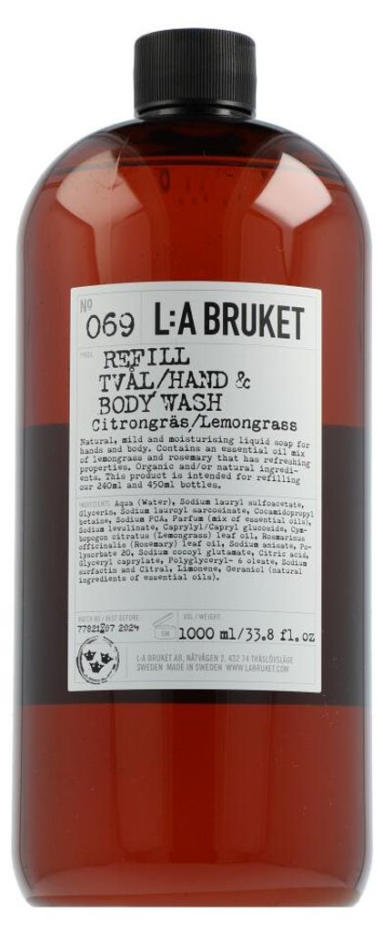 L:A BRUKET Cleansing 069 Refill Hand & Body Wash Lemongrass Produktbild 
