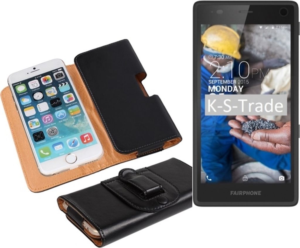 K-S-Trade Schütz-Hülle Handy-Hülle kompatibel mit Fairphone Fairphone 2 Holster Gürtel-Tasche Schutzhülle Handy-Tasche Smartphone Case