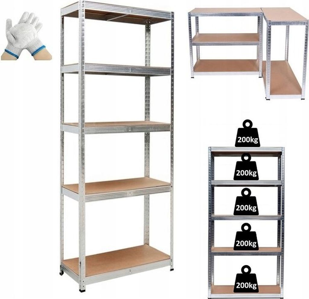 Ekspand | Lagerregal Metall 205x120x45 cm - Silber - 5 Produktbild 