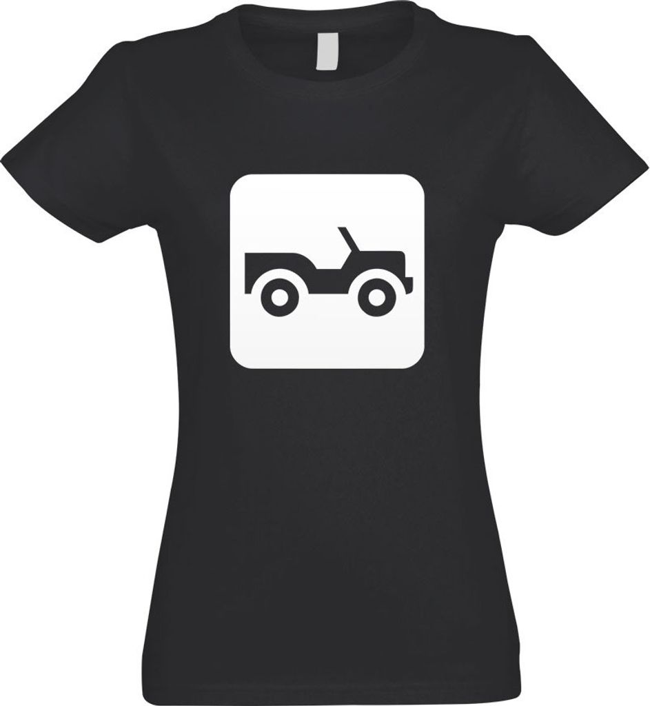 Kiwistar - T-Shirt tailliert - Damen - Graphit - Geländewagen Allrad Piktogramme - mit Motiv Bedruckt - Funshirt Design - Sport - Freizeit - Damen...