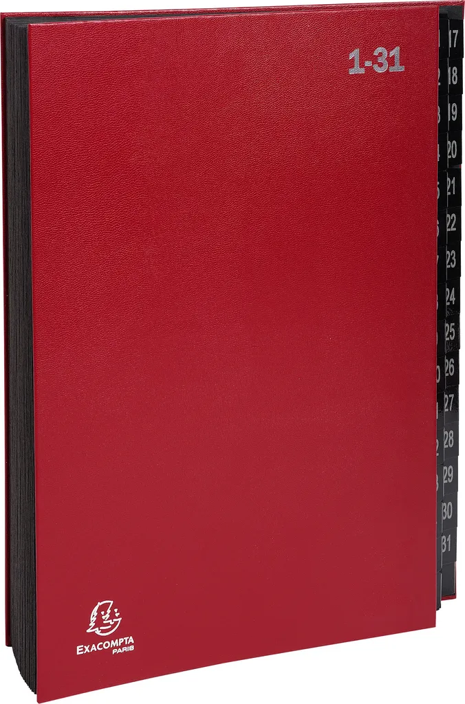 Trieur valisette 32 positions en carte rigide rouge 24x34cm Exacompta - 2