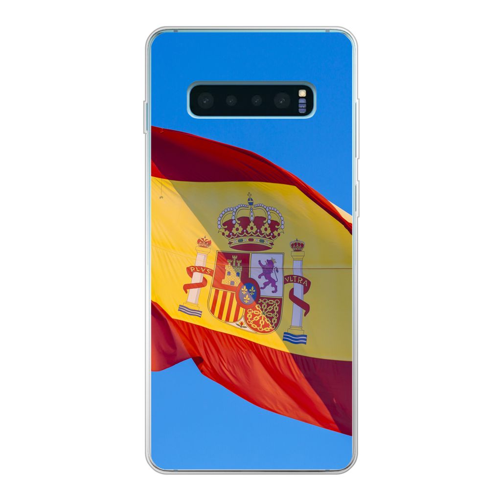 MuchoWow Handyhülle Schutzhülle Hülle für Samsung Galaxy S10 Lite Die Nationalflagge von Spanien Silikon Softcase Handy Hülle - Schutz