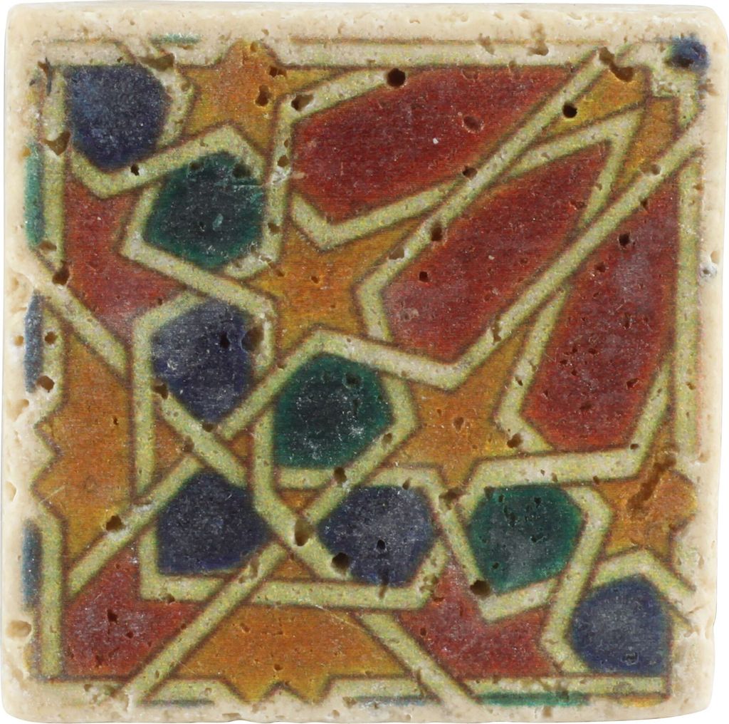 Magnet aus Travertin 4,8x4,8 cm - Vintage Look - Modell 10